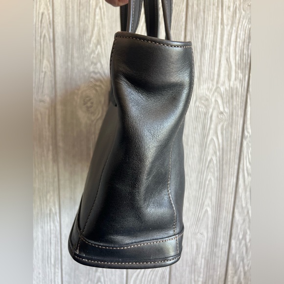 Vintage Coach Bleecker Street handbag. Made in USA 🇺🇸 outside pocket, dk gray - Picture 11 of 15